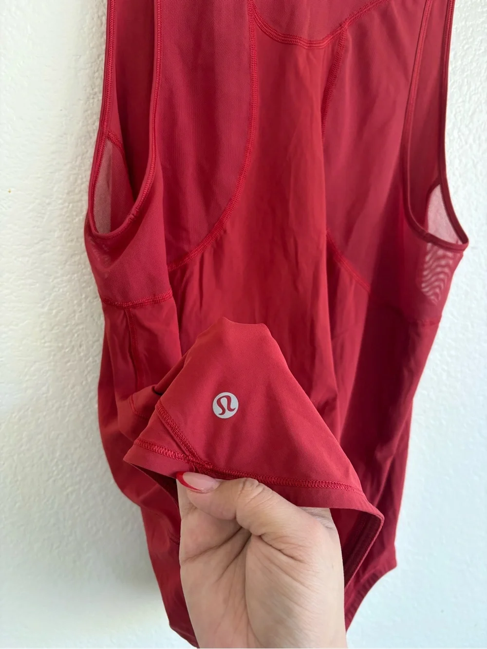 lululemon athletica Deep Red Mesh-Trim Tank Top